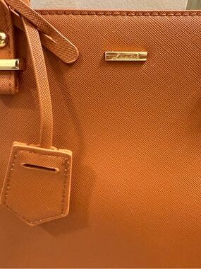 Women's Structured Tote Bag in Cognac Brown